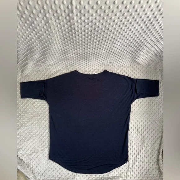 LOFT Blue 3/4 Sleeve Tee Classic Crew Neck - Picture 3 of 4